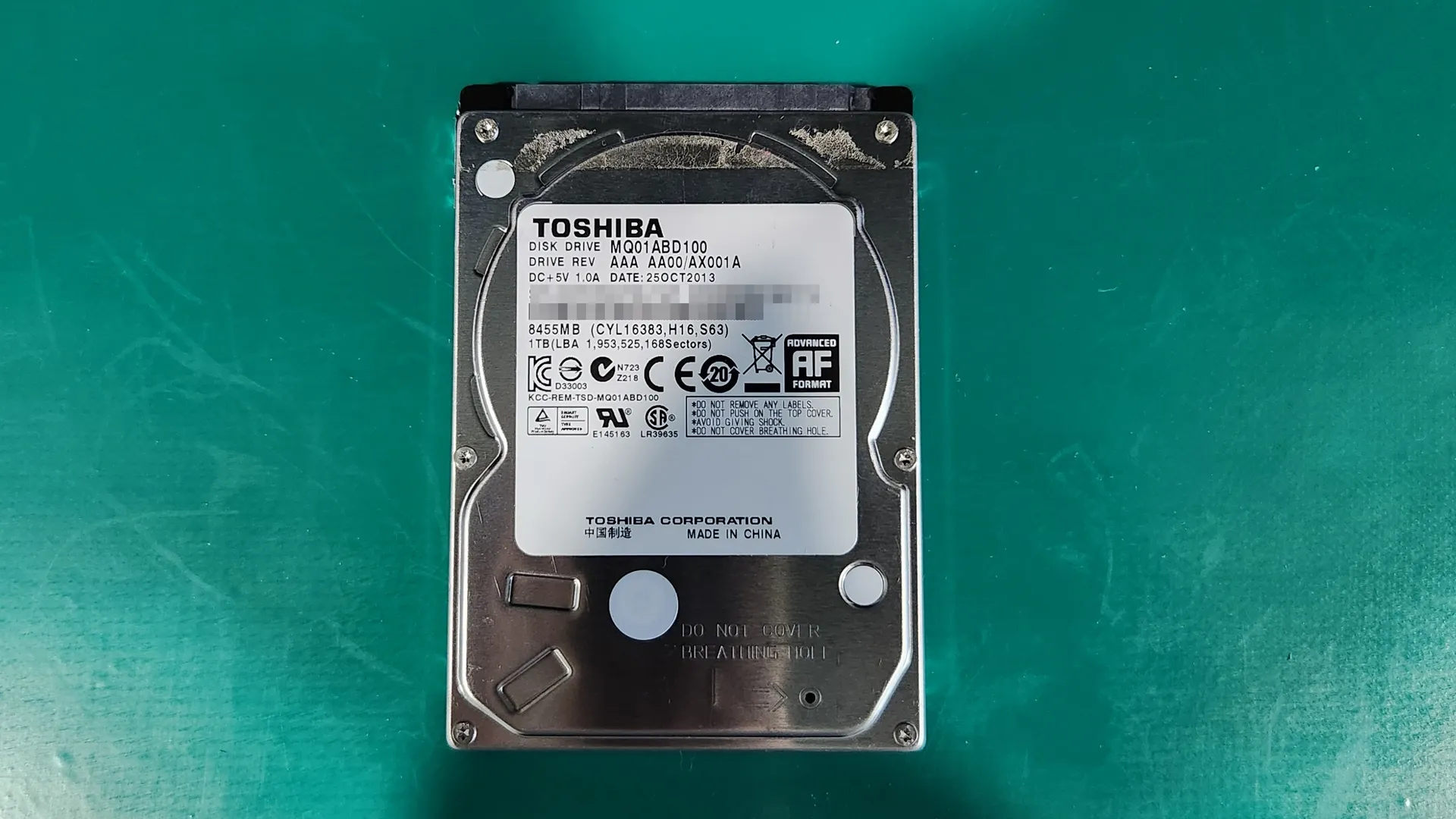 Toshiba 1TB 외장하드 인식 불가 복구 성공